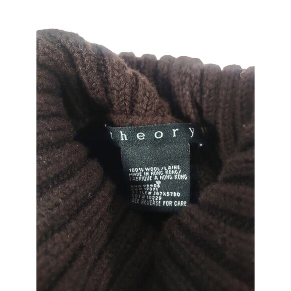 Theory 100% Wool Brown Knit Cropped Turtleneck Sweater Vest Minimalist - Size S - Picture 6 of 8